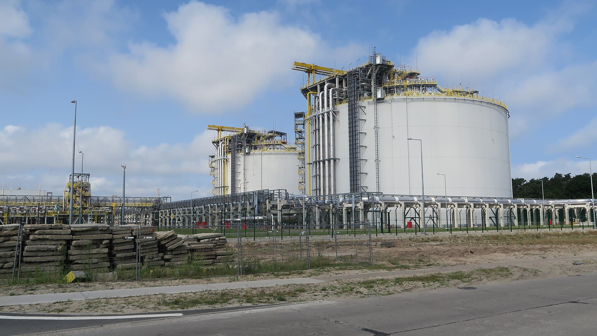 LNG storage tanks and industrial gas infrastructure