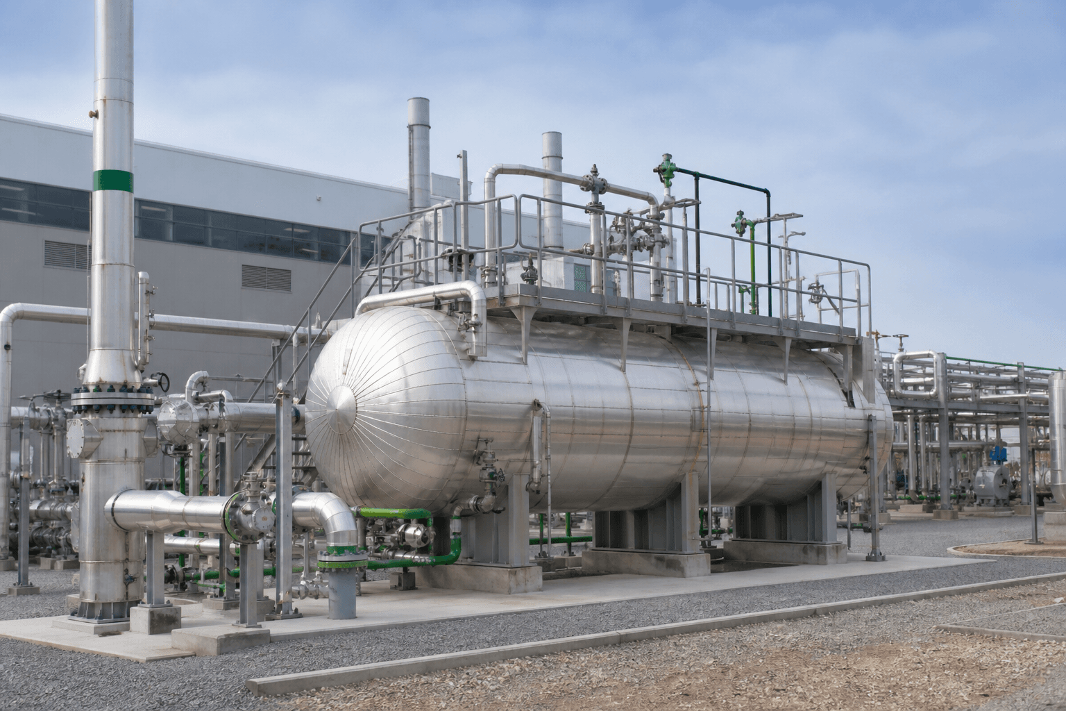 Industrial natural gas storage and plant equipment